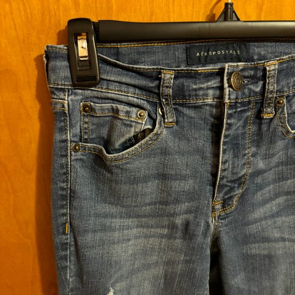 Aeropostale High Wasted Jeggings Distressed‎ Size 0 - Picture 3 of 14